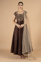 Chanderi Silk Anarkali Gown