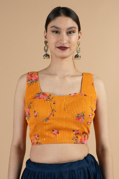 Tangerine Printed Blouse