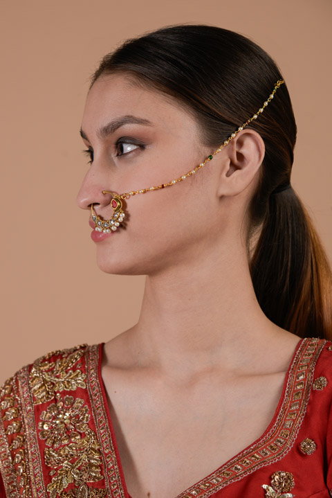 Golden Red Stone Nath