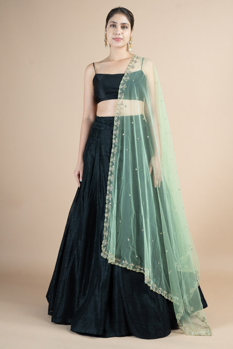 Pistachio Green Sequin Dupatta