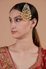 Peach Gold Tone Passa with Pearls_DTR3918