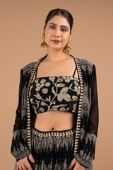 Printed Crepe Black top and bottom setDSC02034