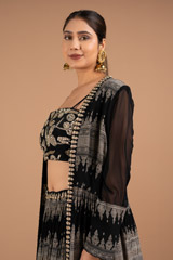 Printed Crepe Black top and bottom setDSC02037