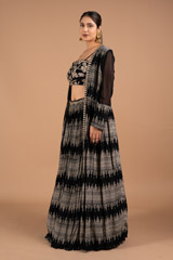 Printed Crepe Black top and bottom setDSC02039