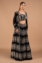 Printed Crepe Black top and bottom setDSC02040