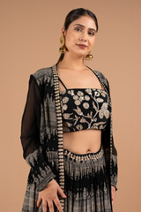 Printed Crepe Black top and bottom setDSC02041