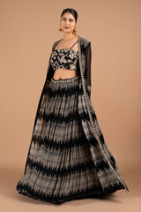 Printed Crepe Black top and bottom setDSC02044