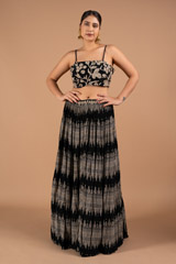 Printed Crepe Black top and bottom setDSC02046