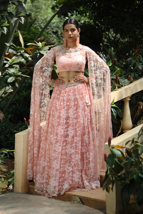 Peach Thread Top Bottom Set