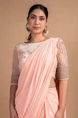 Mist Pink Floral Saree GownDSC09745