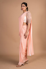 Mist Pink Floral Saree GownDSC09747