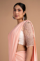 Mist Pink Floral Saree GownDSC09748