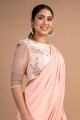 Mist Pink Floral Saree GownDSC09749
