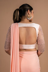 Mist Pink Floral Saree GownDSC09752