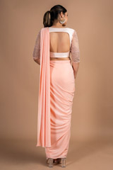 Mist Pink Floral Saree GownDSC09753