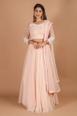 White Pearl Embellished Lehenga Set