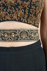 Zari Work with Pearl Embroidered BlackBeltDSC00106