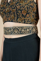 Zari Work with Pearl Embroidered BlackBeltDSC00107