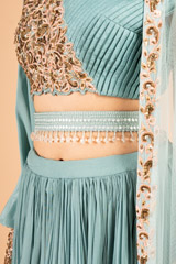 Sea Blue Pearl Mesh Drops BeltDSC00078