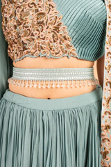 Sea Blue Pearl Mesh Drops BeltDSC00079