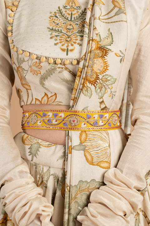 Yellow Flower Embroidered Belt