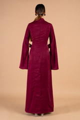 Maroon Kardana Embroidered Suede GownDSC03739