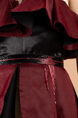 Organza Crepe Maroon Pleated GownDSC03860