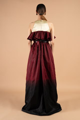 Organza Crepe Maroon Pleated GownDSC03863