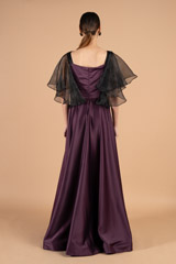 Dark Purple Organza Sleeve GownDSC03676