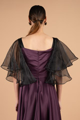 Dark Purple Organza Sleeve GownDSC03677