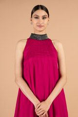 Cutdana Collar Chiffon GownDSC03828