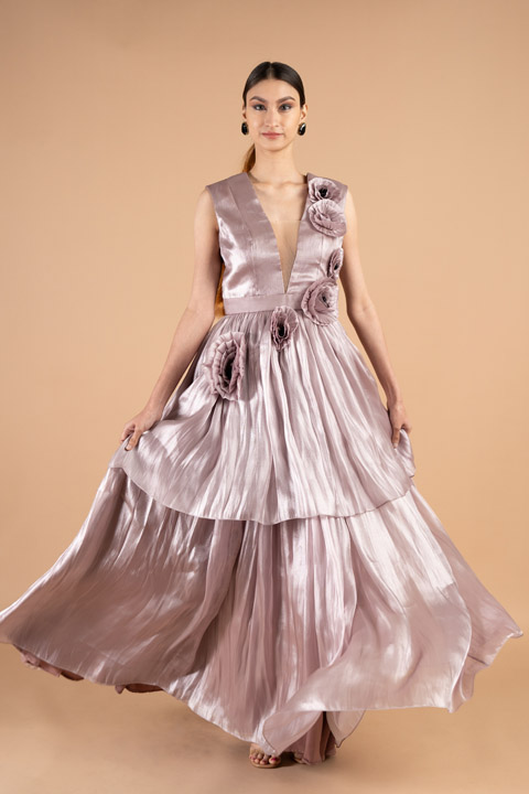 Pinkish Brown Flower Gown