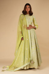 Mint Chanderi Handloom Lehenga