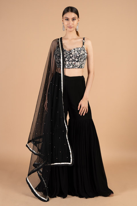 Black Sharara set