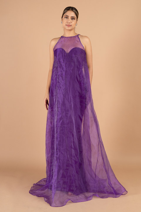 Purple cape gown