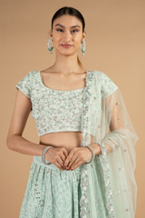 Blue Chikankari LehengaDSC04152