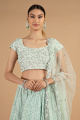 Blue Chikankari LehengaDSC04154