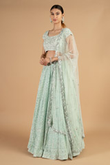 Blue Chikankari LehengaDSC04156