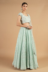 Blue Chikankari LehengaDSC04157