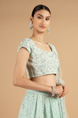 Blue Chikankari LehengaDSC04158