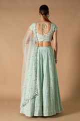 Blue Chikankari LehengaDSC04160