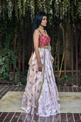 Wine And Lilac Embroidered Lehenga10