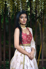 Wine And Lilac Embroidered Lehenga4