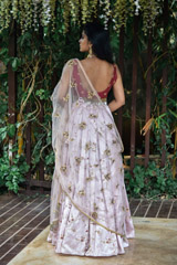 Wine And Lilac Embroidered Lehenga8