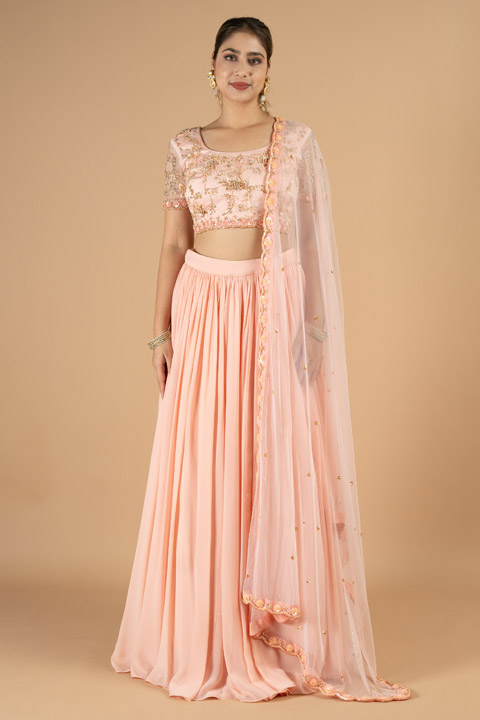 Light rose lehanga set