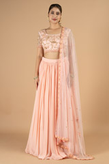 Light rose lehanga set