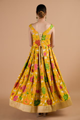 Yellow off the shoulder floral gown_DTR4488-1
