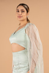 Mint mermaid gown with capeDSC04092