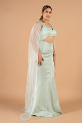 Mint mermaid gown with capeDSC04097