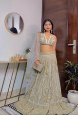 Embroidered off white lehenga set1
